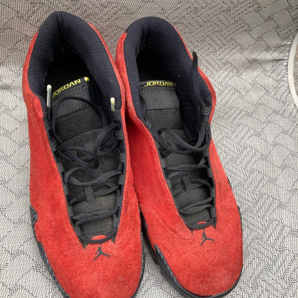 Jordan Red and Black Sleek Sneakers